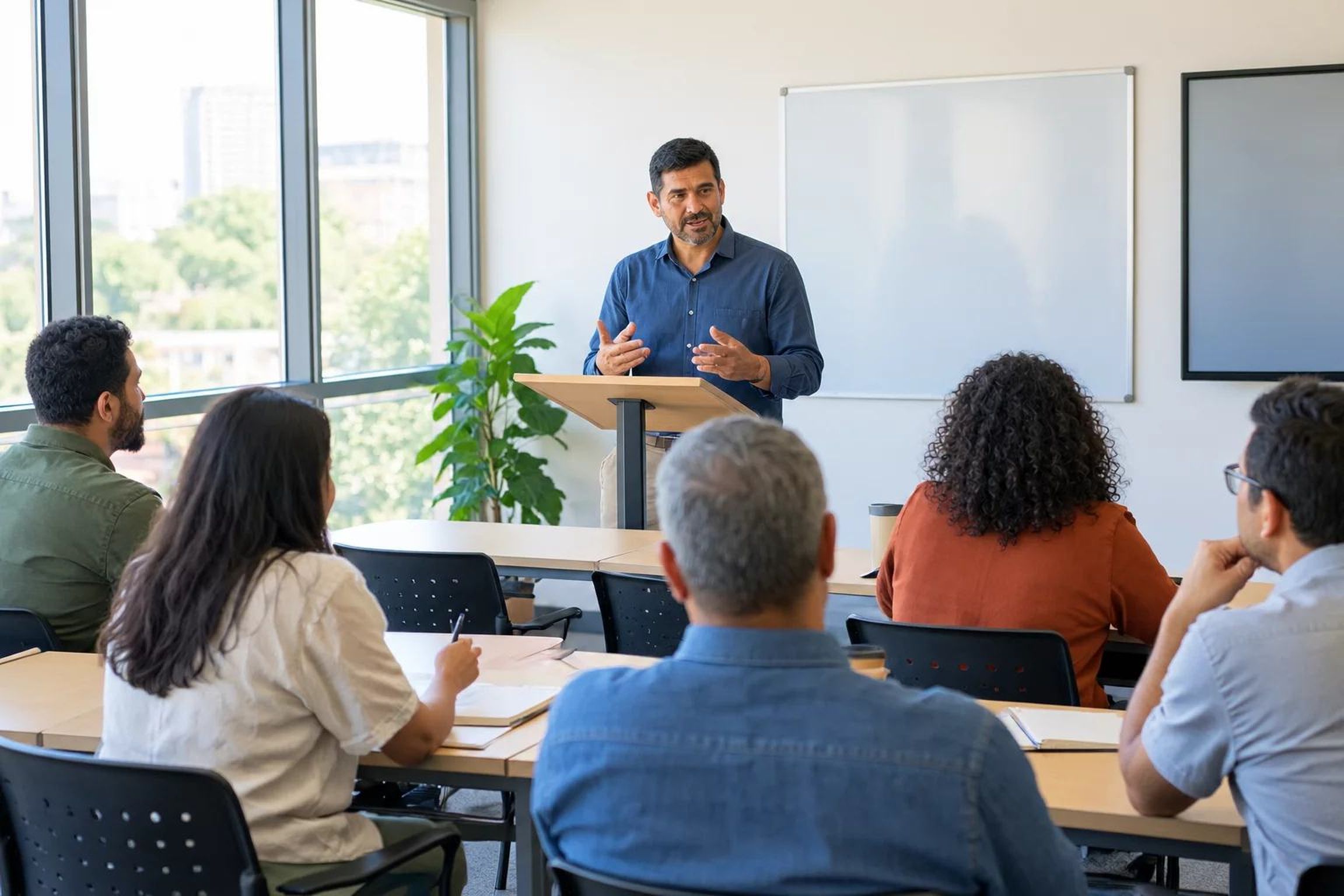 PersuasaoClara.biz: Aula de retórica com apresentação diante da turma